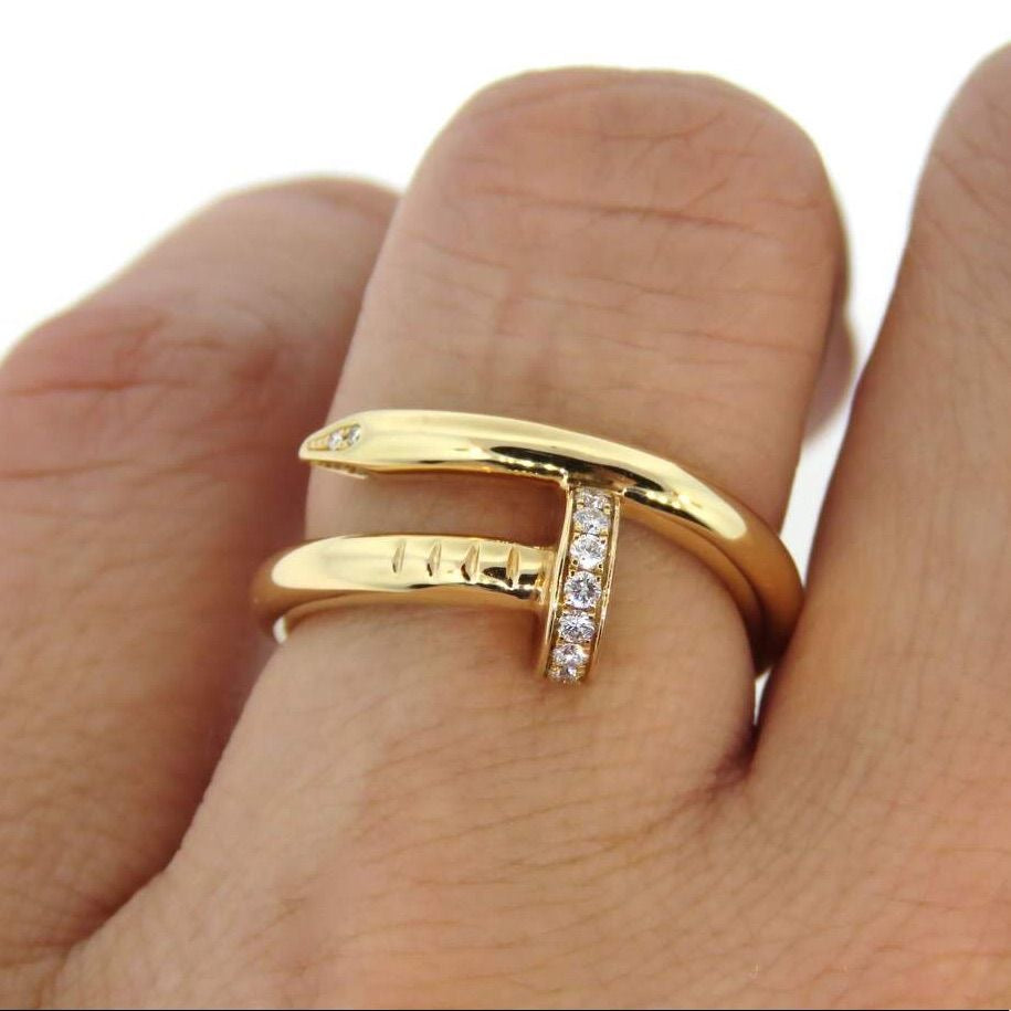 Anel Cart Prego Ponta Cravejada