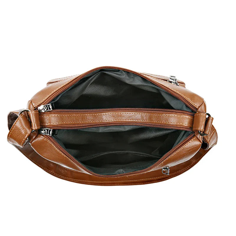 Bolsa feminina de couro mensageiro