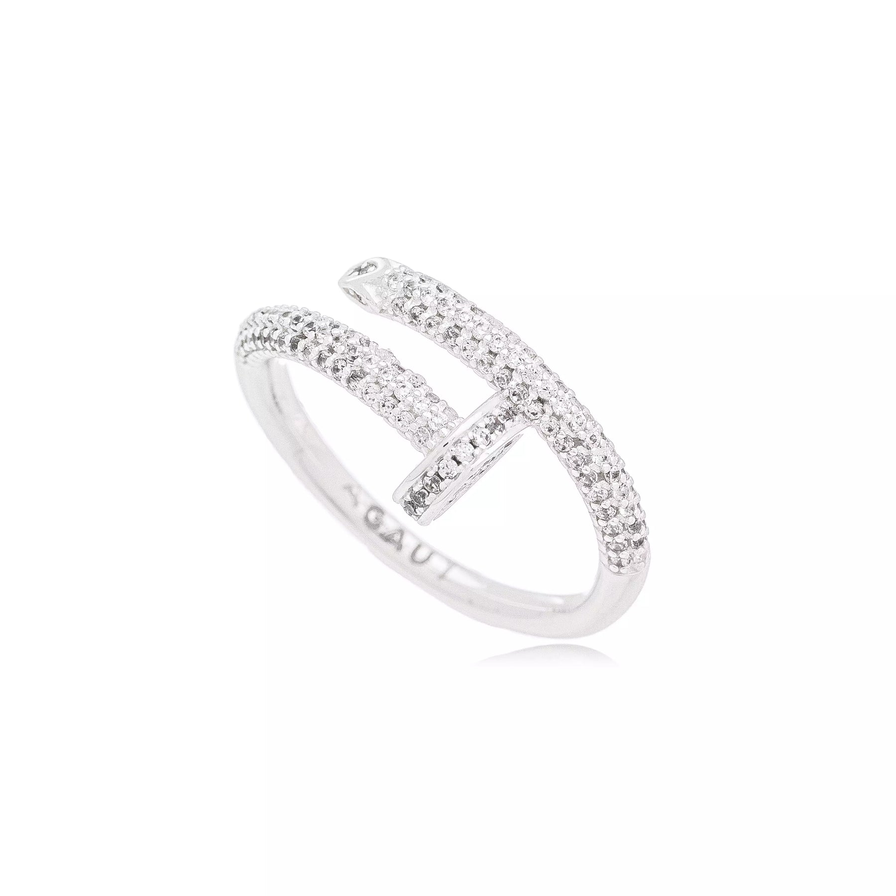 Anel Prego Com Zirconia Regulável