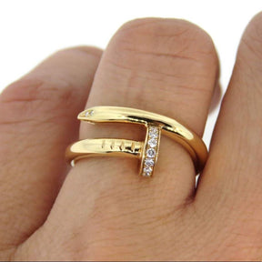 Anel Cart Prego Ponta Cravejada