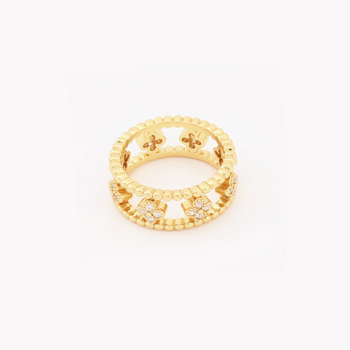 Anel Van com Zircônias Regulável