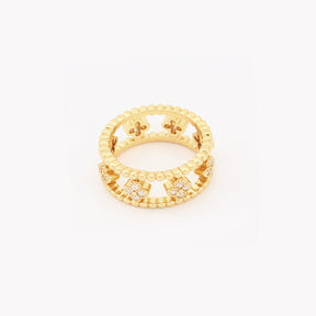 Anel Van com Zircônias Regulável