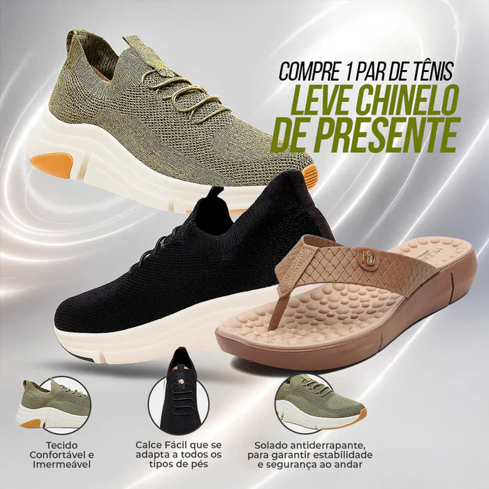 Tênis Ortopédico + Chinelo Massageador [Mega Oferta]