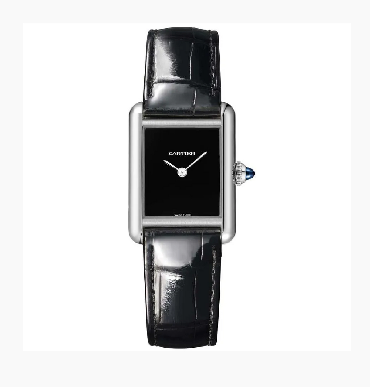 Relógio Cart Tank Silver Black Band