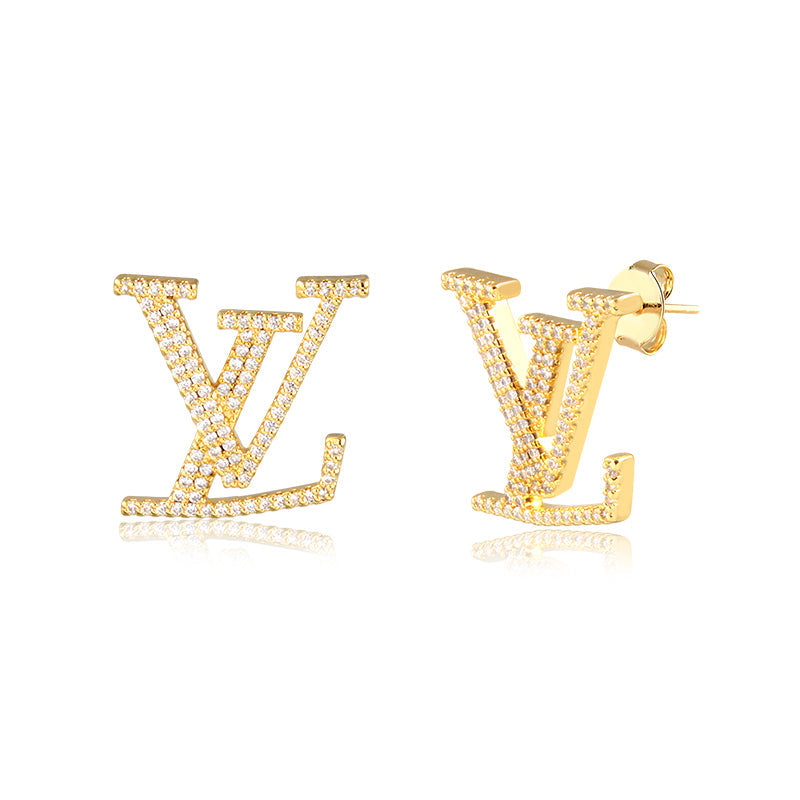 Brinco Inspiração LV Cravejado