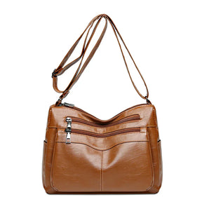 Bolsa feminina de couro mensageiro