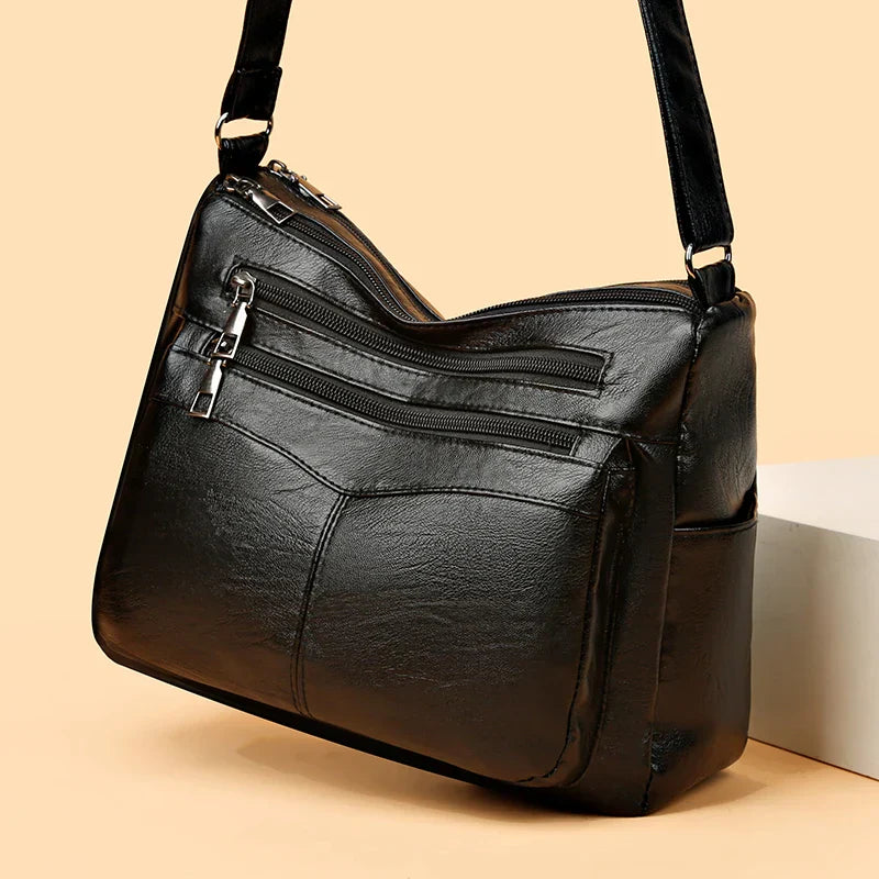 Bolsa feminina de couro mensageiro