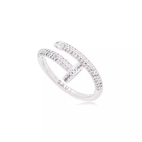 Anel Prego Com Zirconia Regulável